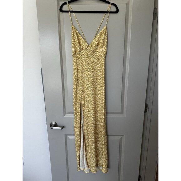 RESA Harper Midi Slip Dress in Honeysuckle Floral Yellow Size Large - Picture 3 of 9